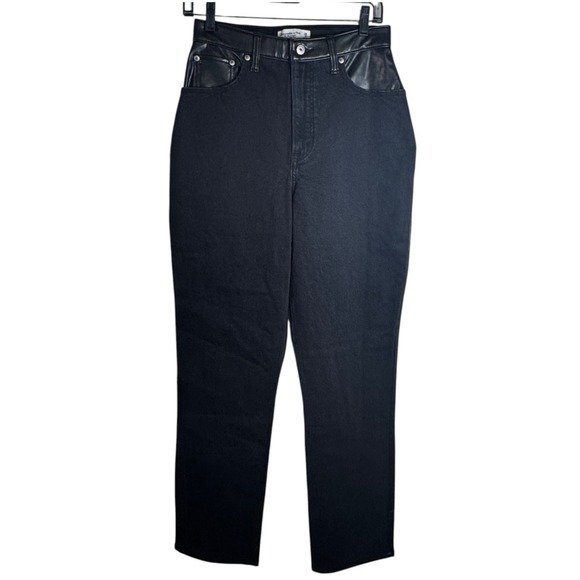 Abercrombie & Fitch Denim - Abercrombie & Fitch Black 90s Straight Ultra High Rise Jeans Womens 6 Long NWT
